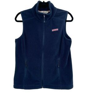 Vineyard Vines Westerly Zip Front Fleece Vest Navy Blue XS